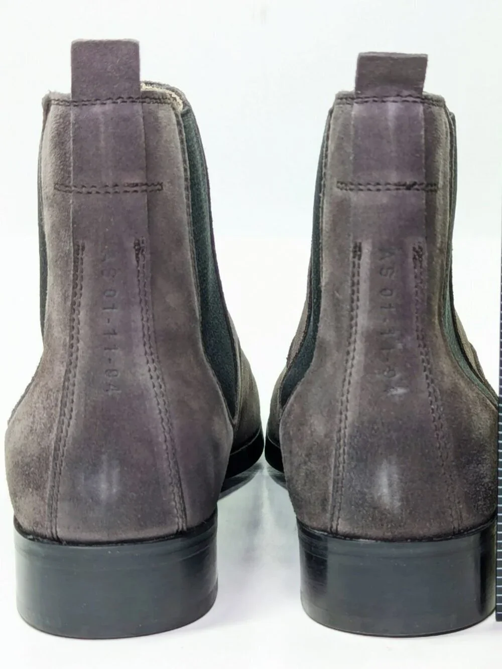 Allsaints Men's Gus Pull On Chelsea Boots Grey Suede Size 13 (MSRP $349)